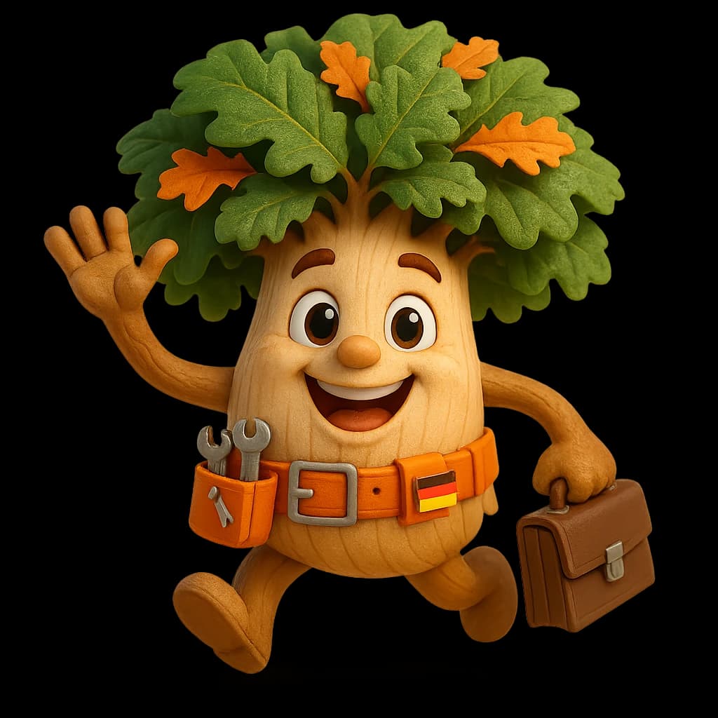 Young Oak mascot - Discover why Ausbildung is right for you