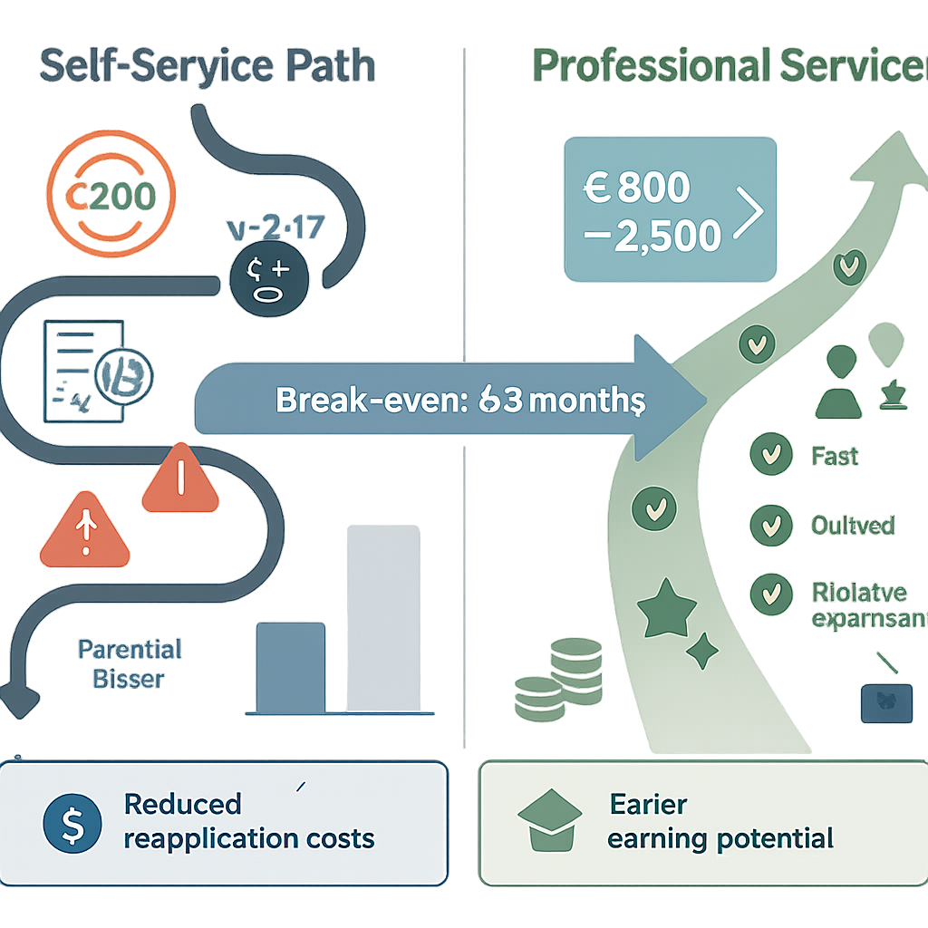 Cost vs. Benefit Evaluation for Professional Help - Application Timeline Management: Professional vs Self-Service Success Rates