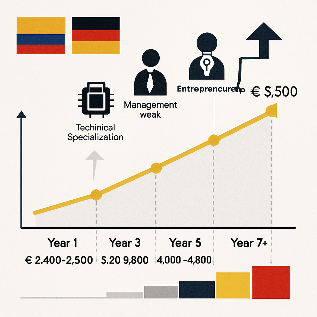 Salary Progression and Career Advancement Potential - Colombia's German Connection: Bogotá Students' €2,900 Ausbildung Journey