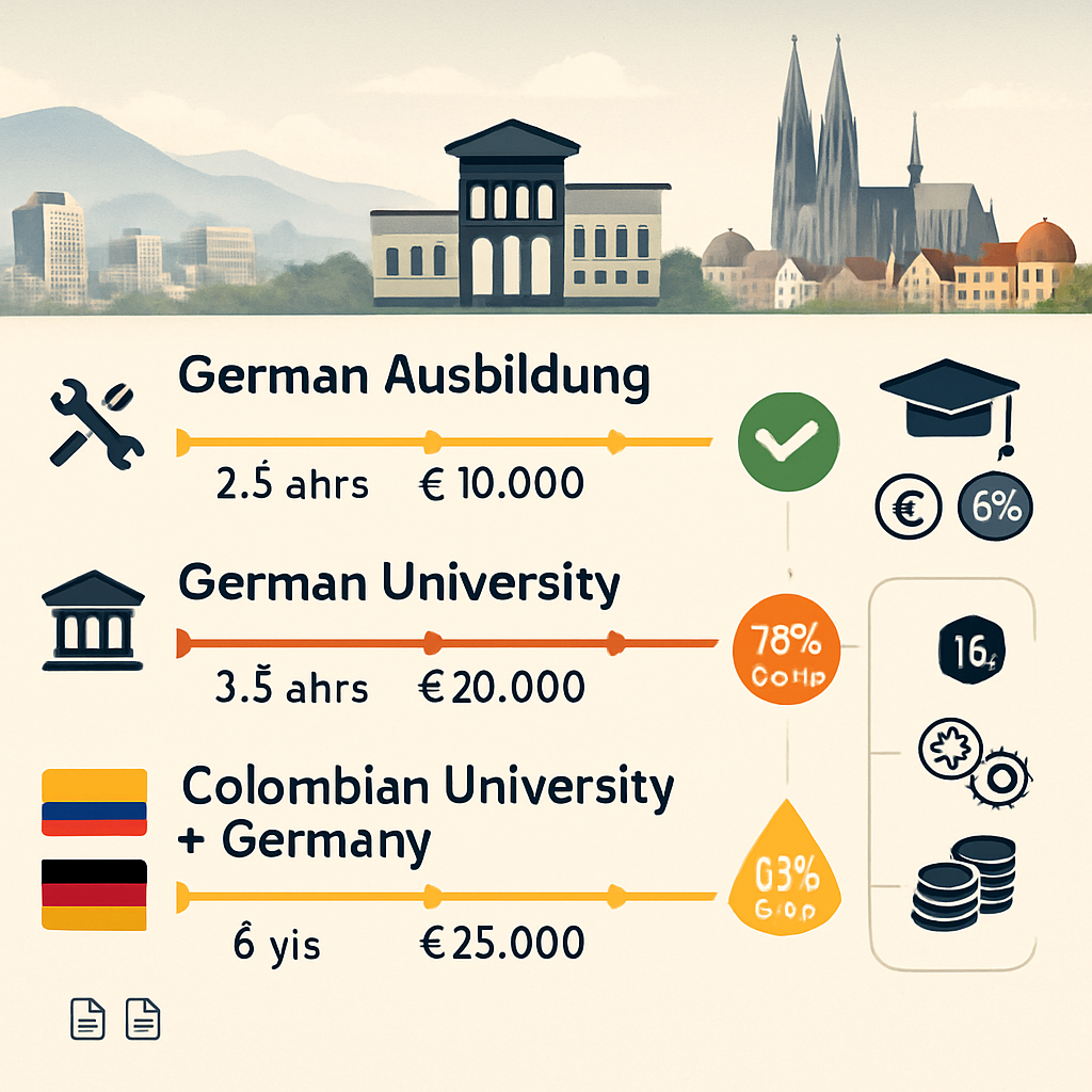 University Pathway Comparisons - Colombia's German Connection: Bogotá Students' €2,900 Ausbildung Journey
