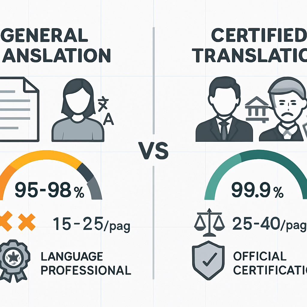Difference between general translation and certified translation - Document Translation Services: Why 99.9% Accuracy Matters for Visa Success