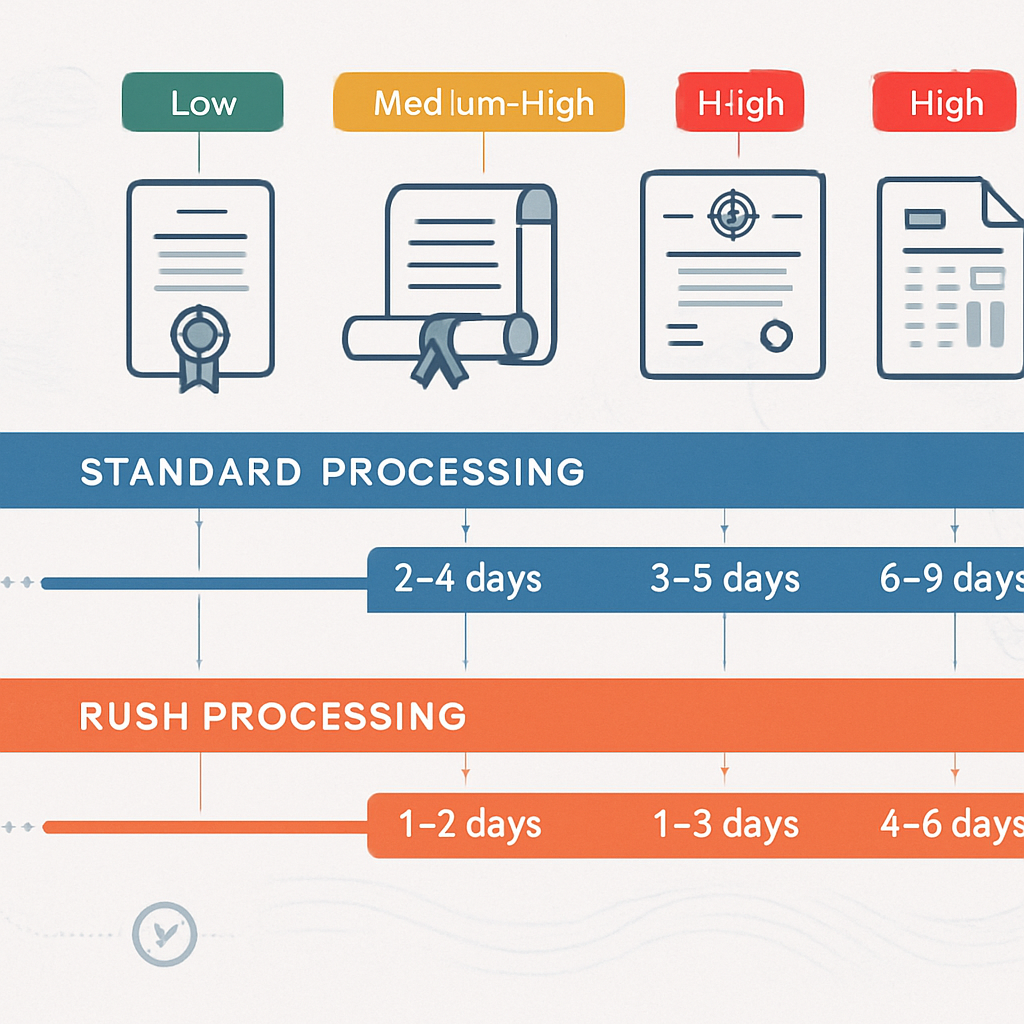 Processing Times for Different Document Types - Document Translation Services: Why 99.9% Accuracy Matters for Visa Success