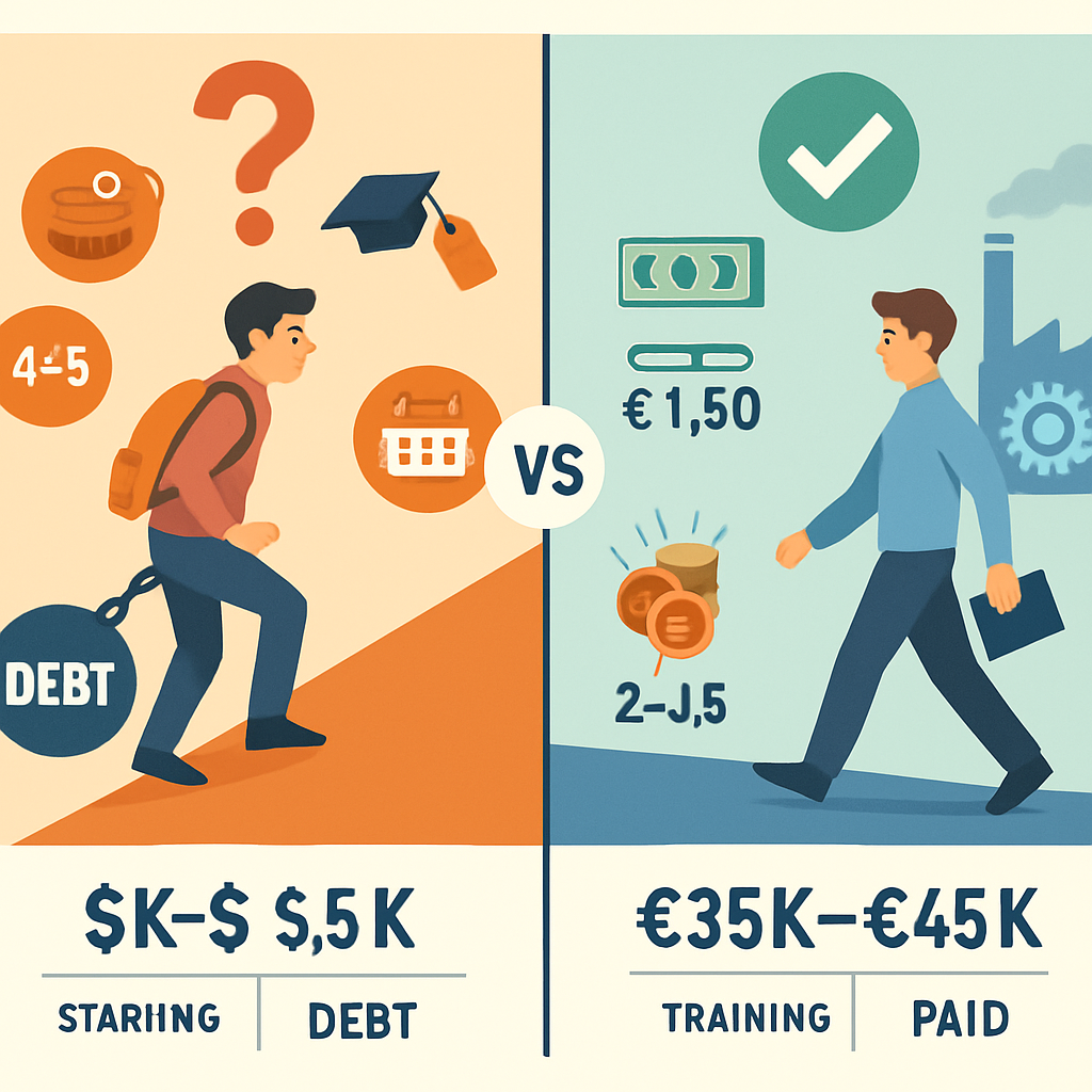 Cost Comparison: Mexican university debt vs. German paid training - Mexico to Germany: The Ausbildung Path Mexican Engineers Don't Want You to Know