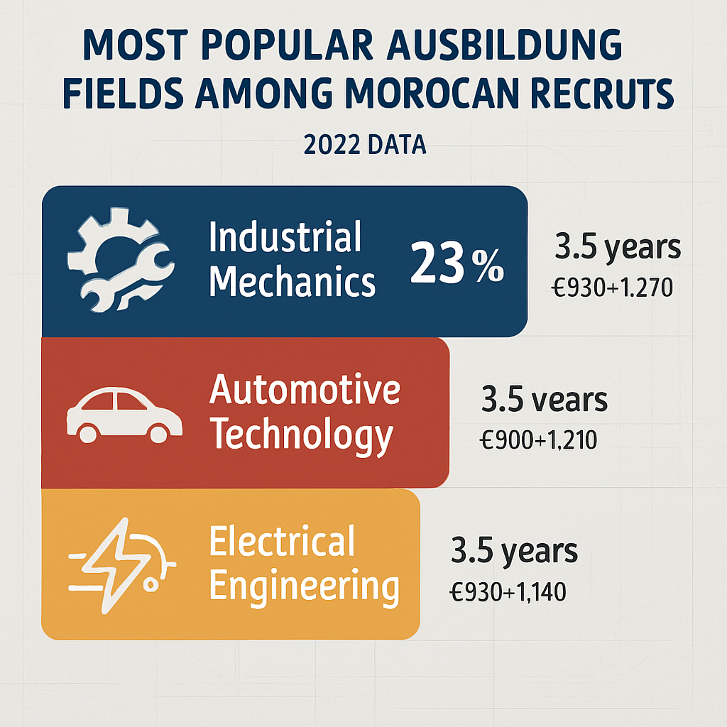 Most Popular Ausbildung Fields Among Moroccan Recruits - Morocco's Hidden Gateway: Why German Companies Recruit Ausbildung Students from Casablanca