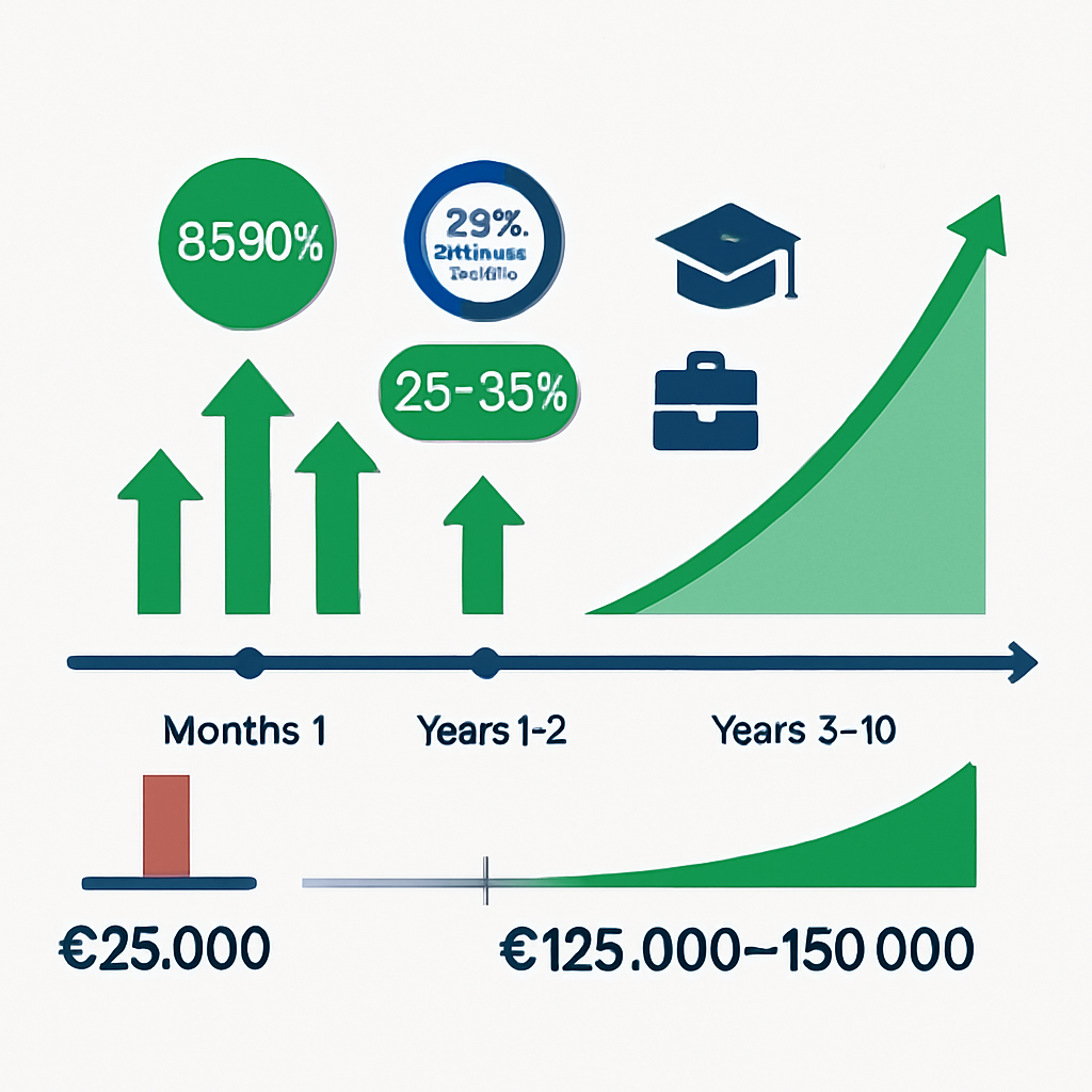 ROI Timeline and When Students See Returns on Their Investment - Professional Ausbildung Consultation ROI: €25,000 Investment vs €150,000 Lifetime Value