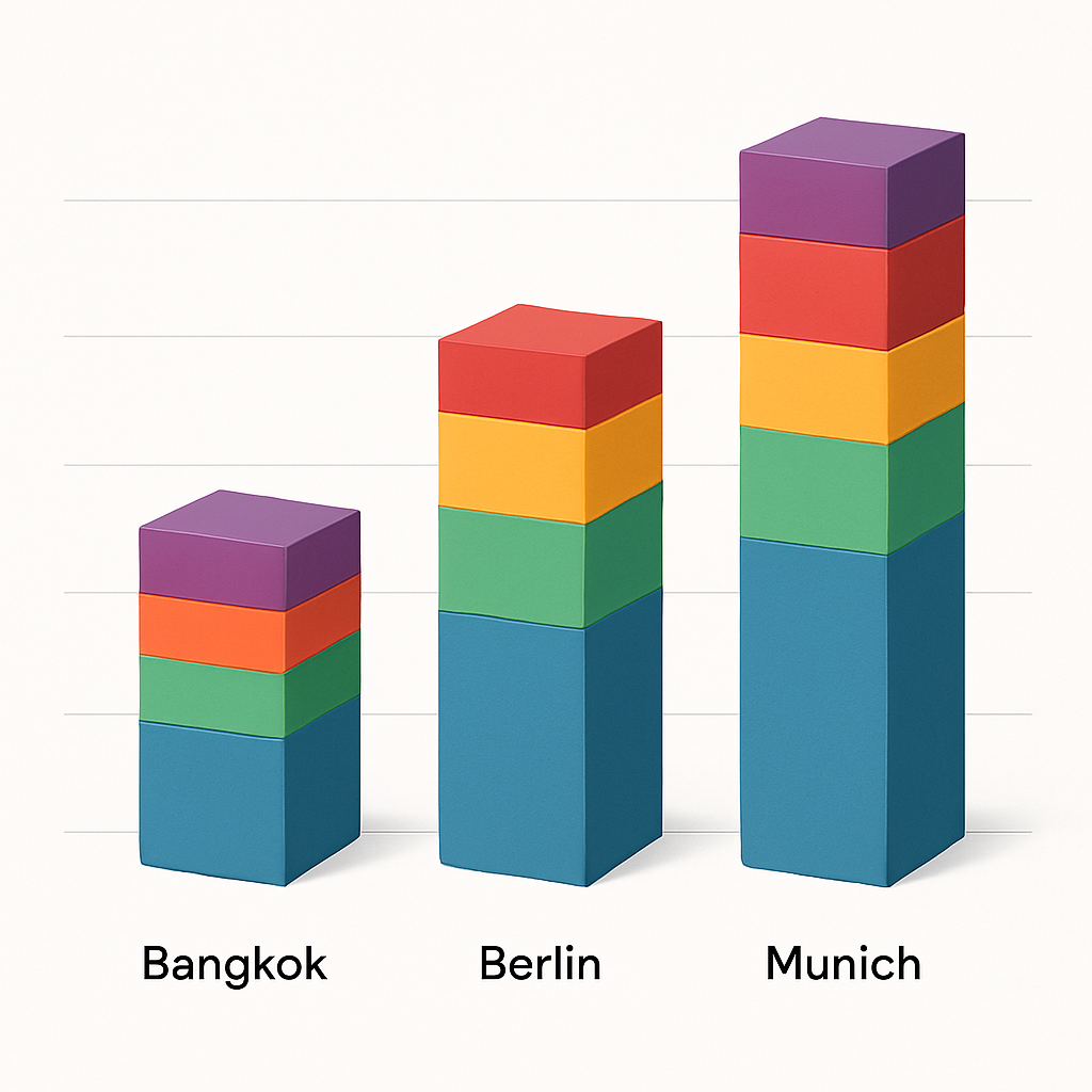 Cost of Living Comparison: German Cities vs. Bangkok - Thailand's Secret: How Bangkok Students Access €2,800 Monthly Ausbildung Salaries
