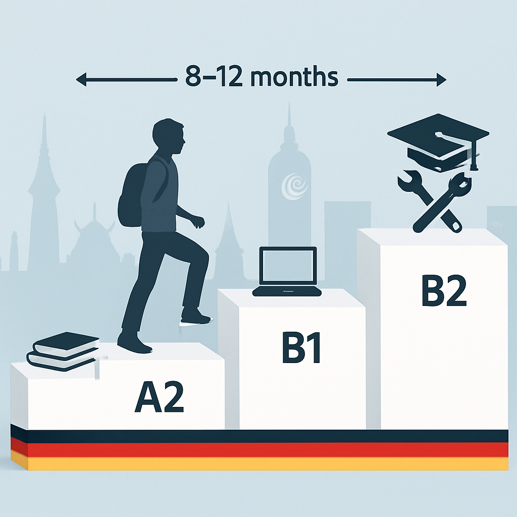 Question 1: What are the minimum German language requirements to start an Ausbildung program? - Thailand's Secret: How Bangkok Students Access €2,800 Monthly Ausbildung Salaries