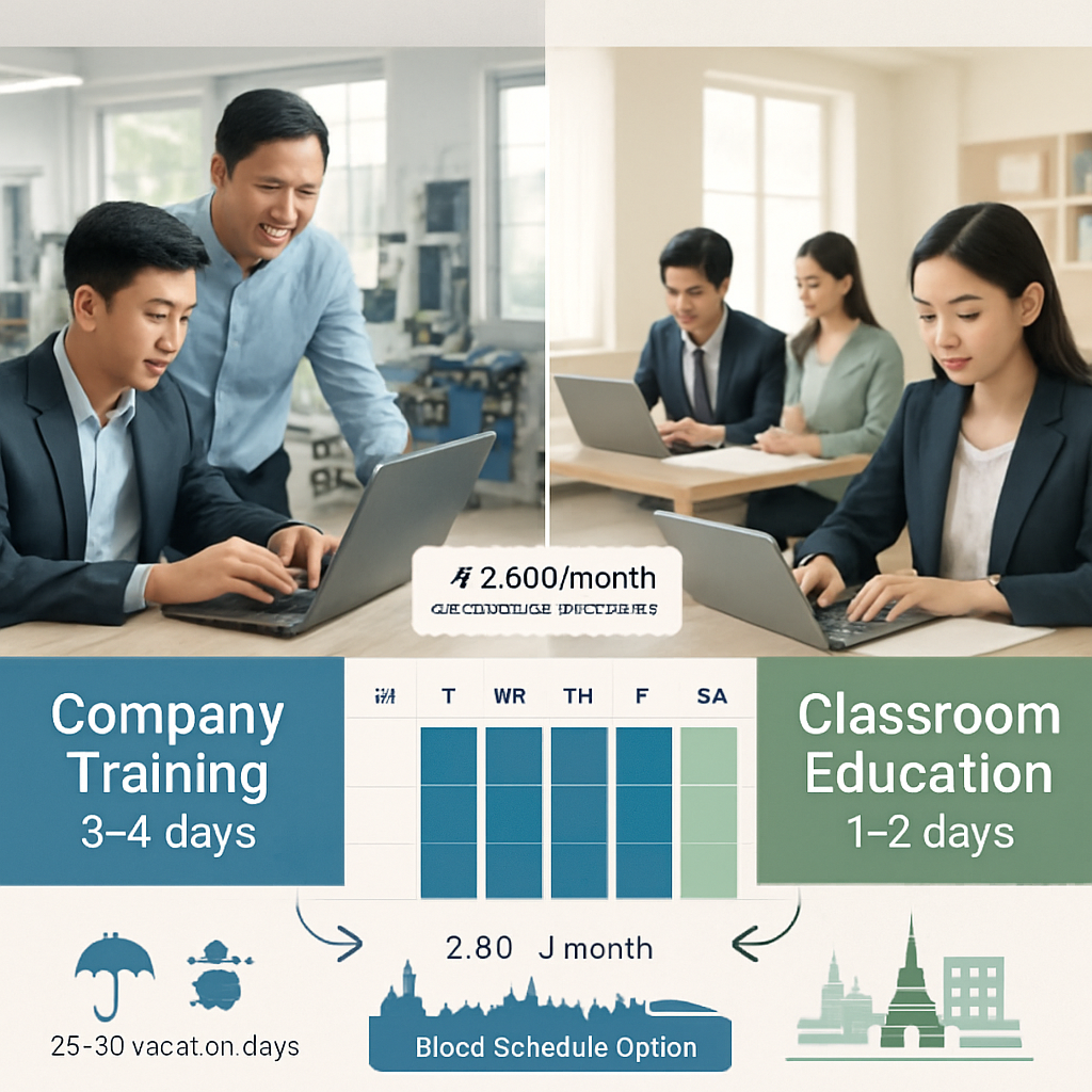 Question 5: How does the work schedule balance between company training and classroom education? - Thailand's Secret: How Bangkok Students Access €2,800 Monthly Ausbildung Salaries